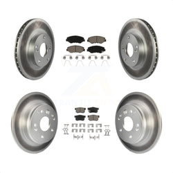 Front Rear Coated Disc Brake Rotors And Ceramic Pads Kit For 2003-2011 Honda Element KGC-100862