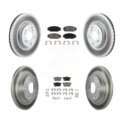 Front Rear Coated Disc Brake Rotors And Ceramic Pads Kit For Honda Civic Acura CSX KGC-100865