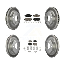 Front Rear Coated Disc Brake Rotors And Ceramic Pads Kit For Honda Civic KGC-100866