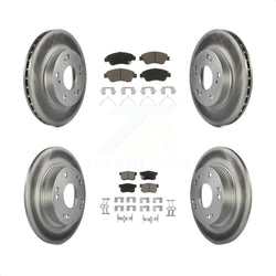 Front Rear Coated Disc Brake Rotors And Ceramic Pads Kit For Honda Civic KGC-100869