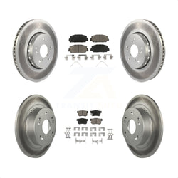 Front Rear Coated Disc Brake Rotors And Ceramic Pads Kit For 2016 Acura ILX KGC-100876