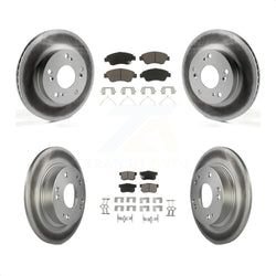 Front Rear Coated Disc Brake Rotors And Ceramic Pads Kit For 2013-2015 Acura ILX 1.5L KGC-100878