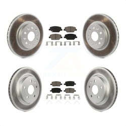 Front Rear Coated Disc Brake Rotors And Ceramic Pads Kit For Chevrolet Camaro Without Brembo Calipers KGC-100883