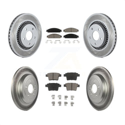 Front Rear Coated Disc Brake Rotors And Ceramic Pads Kit For Ford Five Hundred Freestyle Taurus Mercury Montego X Sable KGC-100900