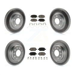Front Rear Coated Disc Brake Rotors And Ceramic Pads Kit For Chevrolet Equinox Malibu GMC Terrain Buick LaCrosse KGC-100903
