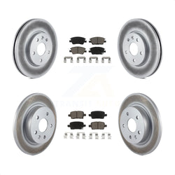 Front Rear Coated Disc Brake Rotors And Ceramic Pads Kit For 2016 Chevrolet Cruze With 268mm Diameter Rotor KGC-100904