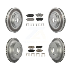 Front Rear Coated Disc Brake Rotors And Ceramic Pads Kit For 2014-2018 Subaru Forester 2.0L KGC-100909