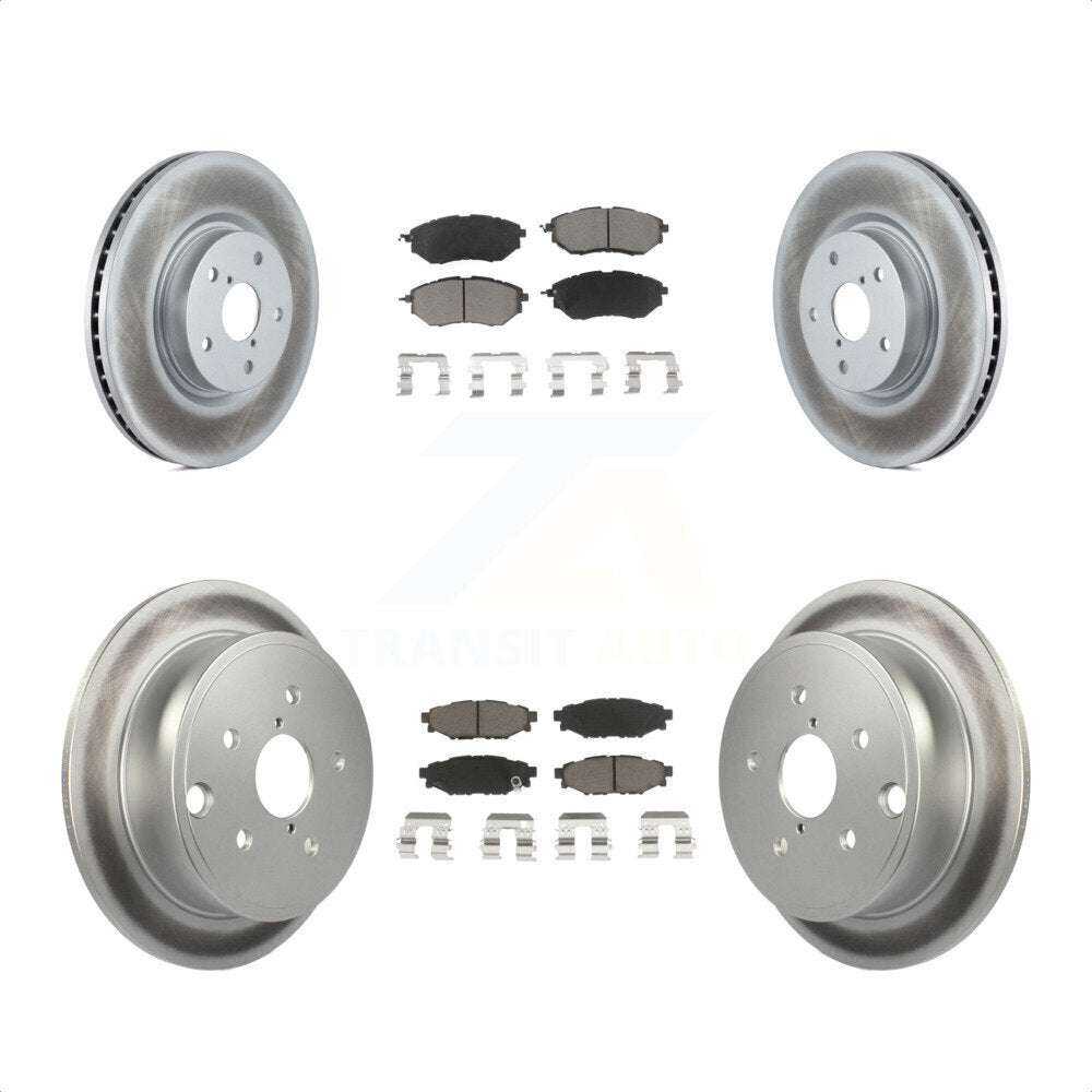 Front Rear Coated Disc Brake Rotors And Ceramic Pads Kit For Subaru WRX KGC-100913 by Transit Auto