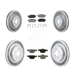 Front Rear Coated Disc Brake Rotors And Ceramic Pads Kit For Subaru Outback Legacy WRX KGC-100914