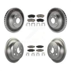 Front Rear Coated Disc Brake Rotors And Ceramic Pads Kit For Subaru Impreza KGC-100915