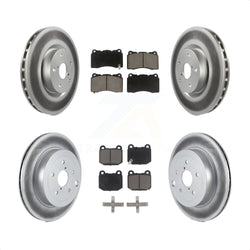 Front Rear Coated Disc Brake Rotors And Ceramic Pads Kit For Subaru Impreza WRX STI KGC-100922
