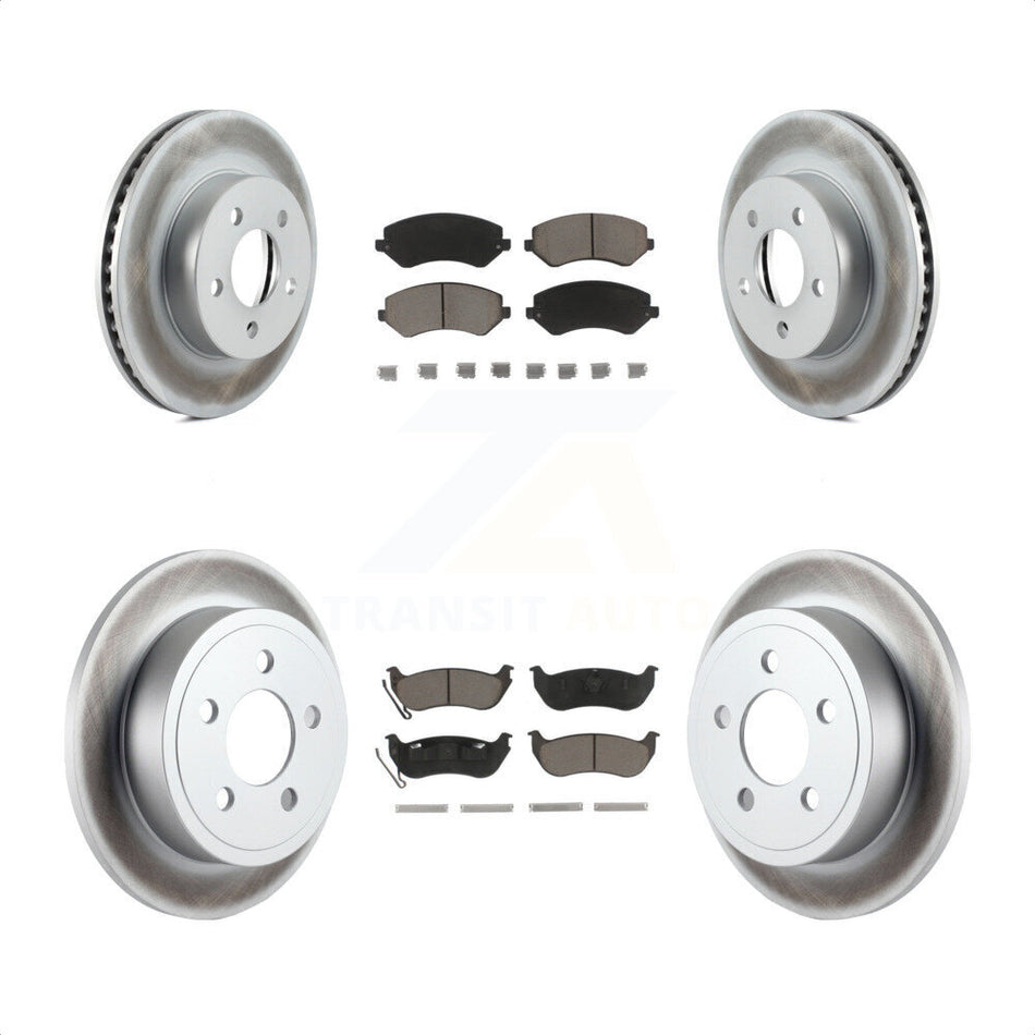 Front Rear Coated Disc Brake Rotors And Ceramic Pads Kit For 2003-2007 Jeep Liberty KGC-100934 by Transit Auto