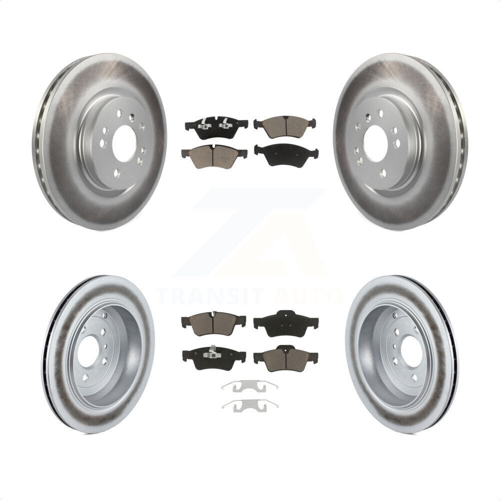 Front Rear Coated Disc Brake Rotors And Ceramic Pads Kit For Mercedes-Benz R350 ML500 R500 R320 With Vented Rotor KGC-100936 by Transit Auto