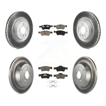 Front Rear Coated Disc Brake Rotors And Ceramic Pads Kit For 2007-2009 Mercedes-Benz ML320 With 350mm Diameter Rotor KGC-100938 by Transit Auto