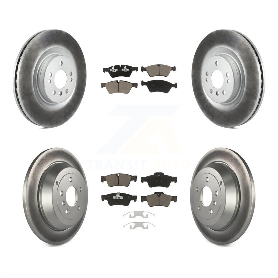 Front Rear Coated Disc Brake Rotors And Ceramic Pads Kit For 2007-2009 Mercedes-Benz ML320 With 350mm Diameter Rotor KGC-100938 by Transit Auto