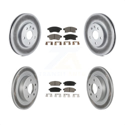 Front Rear Coated Disc Brake Rotors And Ceramic Pads Kit For 2013 Chevrolet Cruze With 292mm Diameter Rotor KGC-100946