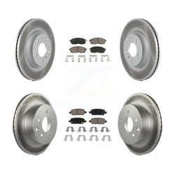 Front Rear Coated Disc Brake Rotors And Ceramic Pads Kit For INFINITI G35 Nissan 350Z KGC-100949