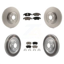 Front Rear Coated Disc Brake Rotors And Ceramic Pads Kit For Audi Q5 S5 KGC-100957
