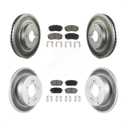 Front Rear Coated Disc Brake Rotors And Ceramic Pads Kit For 2010-2012 Kia Rondo KGC-100962