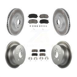 Front Rear Coated Disc Brake Rotors And Ceramic Pads Kit For Toyota Highlander KGC-100965