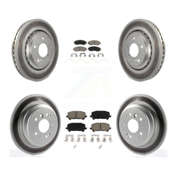 Front Rear Coated Disc Brake Rotors And Ceramic Pads Kit For 2019-2022 Honda Passport KGC-100967