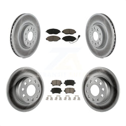 Front Rear Coated Disc Brake Rotors And Ceramic Pads Kit For 2015 Volkswagen GTI With Performance Package KGC-100981