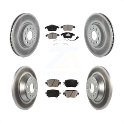 Front Rear Coated Disc Brake Rotors And Ceramic Pads Kit For 2016-2018 Audi Q3 Quattro KGC-100982
