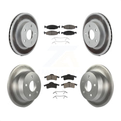 Front Rear Coated Disc Brake Rotors And Ceramic Pads Kit For 1999-2002 Jeep Grand Cherokee With Teves & ATE Caliper KGC-100984