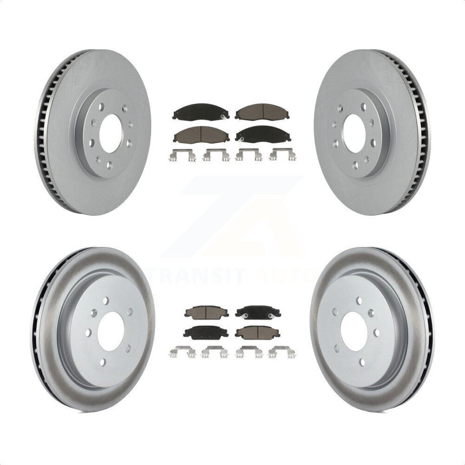 Front Rear Coated Disc Brake Rotors And Ceramic Pads Kit For Cadillac CTS With Standard Suspension KGC-100986 by Transit Auto