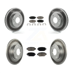 Front Rear Coated Disc Brake Rotors And Ceramic Pads Kit For 2019-2021 Mazda CX-3 FWD KGC-101004