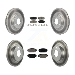 Front Rear Coated Disc Brake Rotors And Ceramic Pads Kit For 2019-2021 Mazda CX-3 AWD KGC-101005