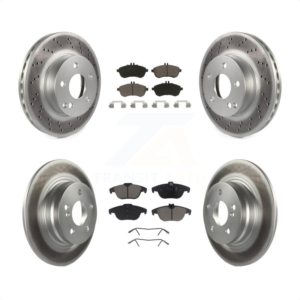 Front Rear Coated Disc Brake Rotors And Ceramic Pads Kit For Mercedes-Benz C300 C250 C230 KGC-101006 by Transit Auto