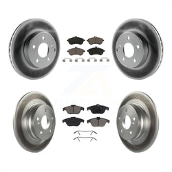 Front Rear Coated Disc Brake Rotors And Ceramic Pads Kit For Mercedes-Benz C300 C250 C230 KGC-101008