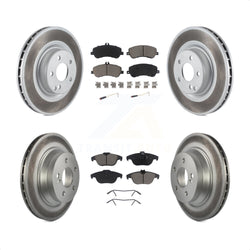 Front Rear Coated Disc Brake Rotors And Ceramic Pads Kit For Mercedes-Benz GLK350 GLK250 KGC-101012