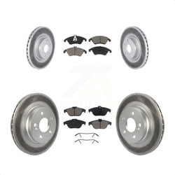 Front Rear Coated Disc Brake Rotors And Ceramic Pads Kit For 2010-2011 Mercedes-Benz E550 Coupe With 300mm Diameter Rotor KGC-101013