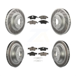 Front Rear Coated Disc Brake Rotors And Ceramic Pads Kit For Mercedes-Benz E350 E400 With 322mm Diameter Rotor KGC-101018