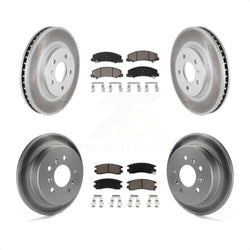 Front Rear Coated Disc Brake Rotors And Ceramic Pads Kit For Chevrolet Impala Monte Carlo KGC-101025