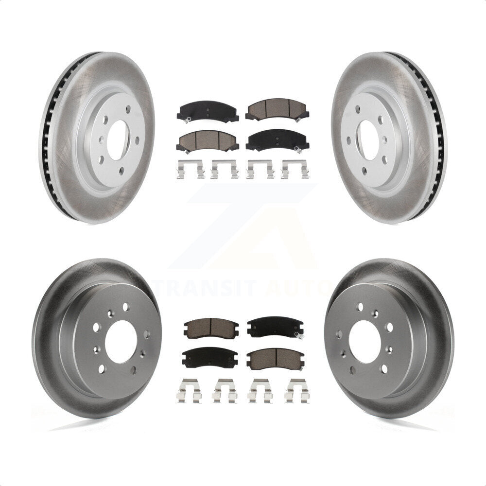 Front Rear Coated Disc Brake Rotors And Ceramic Pads Kit For Chevrolet Impala Monte Carlo KGC-101025 by Transit Auto