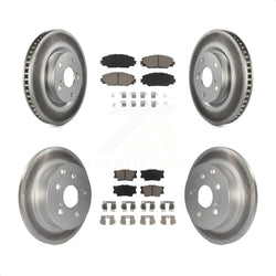 Front Rear Coated Disc Brake Rotors And Ceramic Pads Kit For Toyota RAV4 KGC-101029