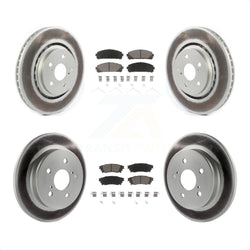 Front Rear Coated Disc Brake Rotors And Ceramic Pads Kit For Toyota Camry Avalon TRD KGC-101032