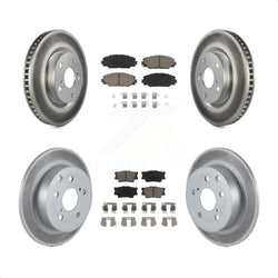 Front Rear Coated Disc Brake Rotors And Ceramic Pads Kit For Toyota Matrix Pontiac Vibe KGC-101033