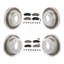 Front Rear Coated Disc Brake Rotors And Ceramic Pads Kit For Ram ProMaster 1500 2500 3500 KGC-101038
