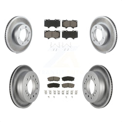Front Rear Coated Disc Brake Rotors And Ceramic Pads Kit For Toyota Sequoia KGC-101041