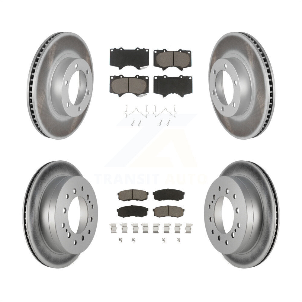 Front Rear Coated Disc Brake Rotors And Ceramic Pads Kit For Toyota 4Runner Lexus GX470 KGC-101043 by Transit Auto