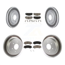 Front Rear Coated Disc Brake Rotors And Ceramic Pads Kit For 2017-2022 Nissan TITAN KGC-101045