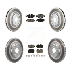 Front Rear Coated Disc Brake Rotors And Ceramic Pads Kit For Audi A6 KGC-101047