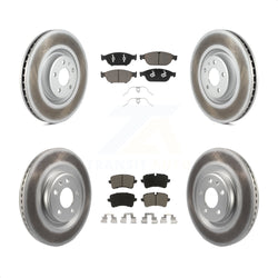 Front Rear Coated Disc Brake Rotors And Ceramic Pads Kit For Audi A6 Quattro A7 KGC-101048