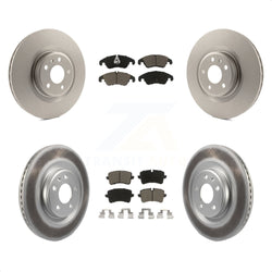 Front Rear Coated Disc Brake Rotors And Ceramic Pads Kit For Audi A6 Quattro A7 KGC-101049