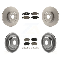 Front Rear Coated Disc Brake Rotors And Ceramic Pads Kit For 2013 Audi A6 With 345mm Diameter Rotor KGC-101050
