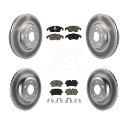 Front Rear Coated Disc Brake Rotors And Ceramic Pads Kit For 2013 Audi A6 With 320mm Diameter Rotor KGC-101051